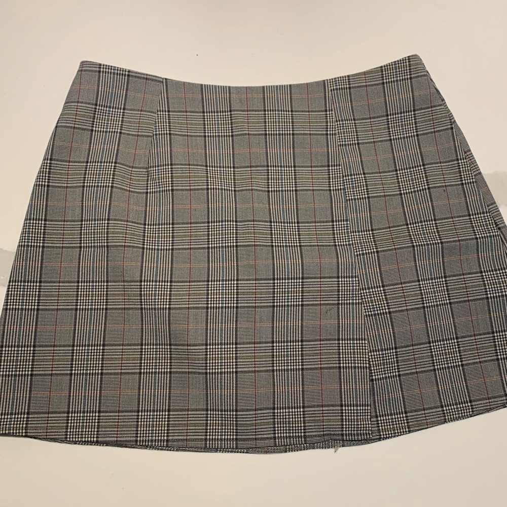 Plaid Check Slit Mini Skirt Brandy Melville